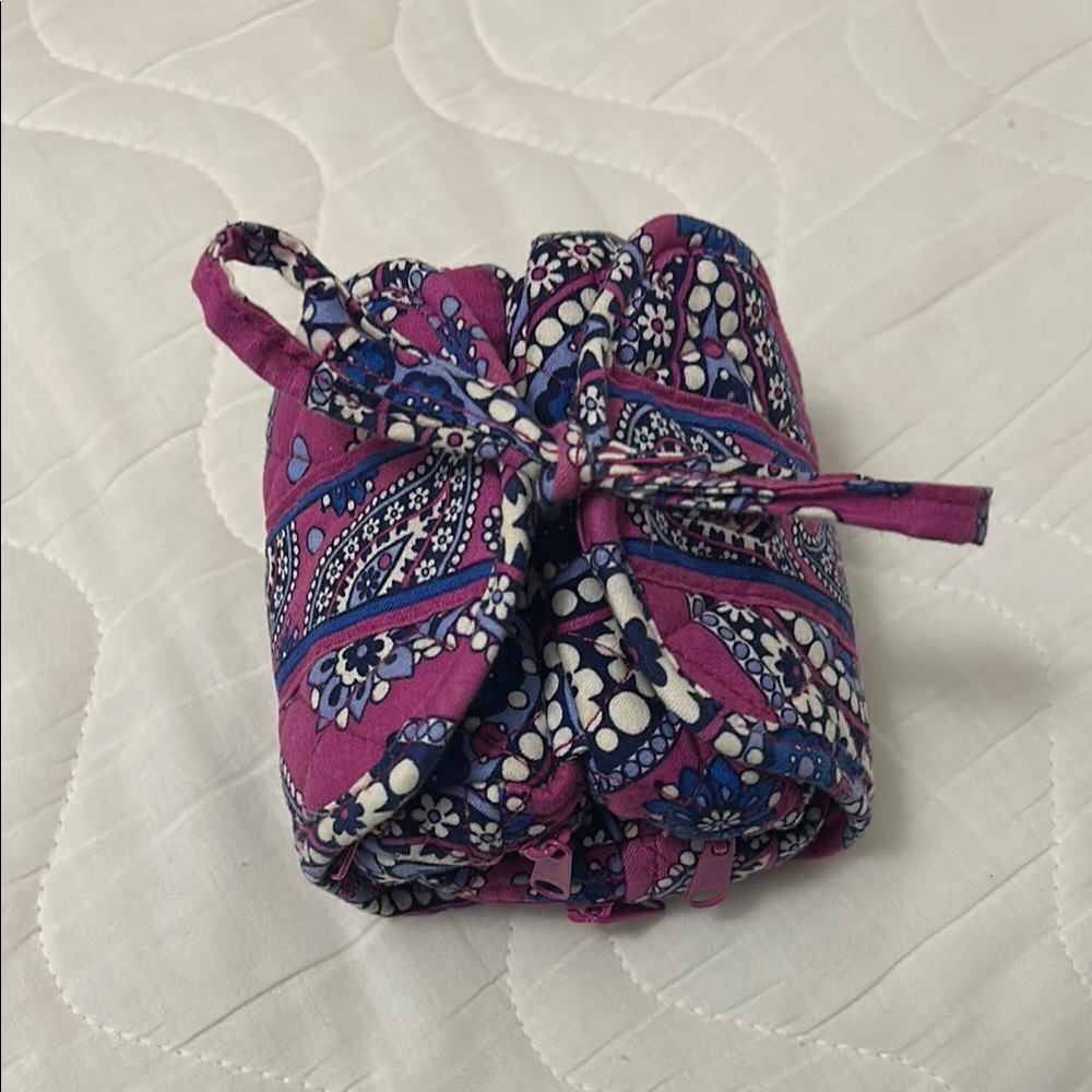 Vera Bradley Purple Floral Jewelry Roll